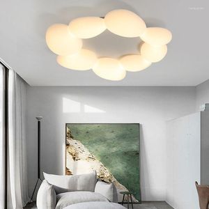 Plafonniers Nuages Forme LED 3 Température De Couleur Gradation Salon Salle À Manger Luminaire Suspension Style Blanc