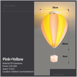 Plafondlampen Colorf Balloon Licht voor kinderkamer Unieke moderne LED -lamp bij meisjes/kinderen Babyverlichting 36W Dimable Drop levering I Dhlti