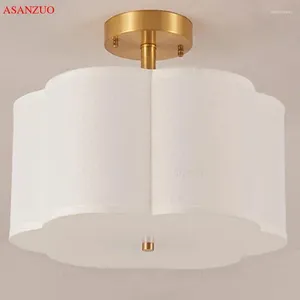Plafondlampen koper acryl doek omslag moderne woonkamer inrichting verlichting corridor slaapkamer e27 lampen