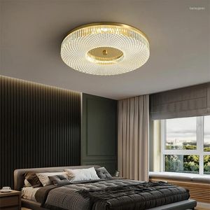 Plafonniers Cuivre Chambre Lampe 2023 Round Room Master Light Luxe Ultra-mince LED