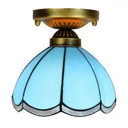Plafondlampen creatieve gang 8 inch blauw barokkamer glazen hangsel hanglampje luxe deckenleucht voor tiffany lamp