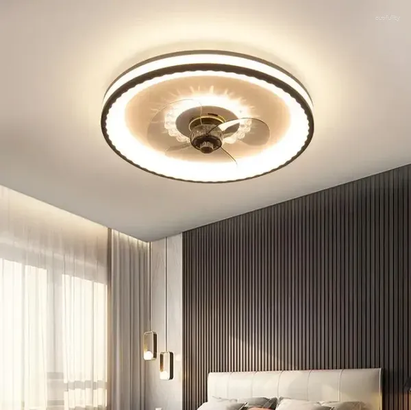 Plafonnier Creative Invisible ventilateur LED lustre télécommande dimmable ultra-quiet