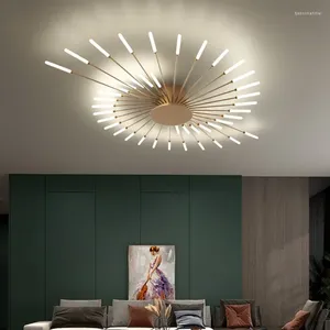 Plafonniers LED créatifs lustres forme de feu d'artifice lampes de décoration pour la maison salon salle à manger chambre Villa Lampara Techo
