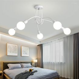 Plafondlampen creatief LED Iron Art Lamp Morden Branch-vormige Home Decor Room Living Kitchen Flush Mount Light E27