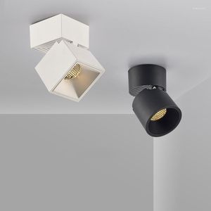 Plafondverlichting Creatieve Led Opbouw Spotlight Anti-glare Verstelbare Hoek Thuis Achtergrond Muur Vierkant Gangpad Kleine Downlight