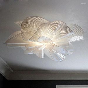 Plafondverlichting Creatieve woonkamer slaapkamer licht Scandinavisch eenvoudige bloem LED-hanglamp Moderne gepersonaliseerde eetkamer hangende lampen