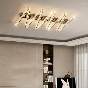 Plafonniers Crystal Chandelier Modern Luxury Living Room Lilhouet Home Decoration Halway Kitchen Irrégulet Design Luminaire