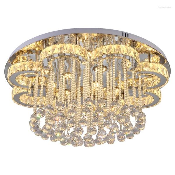 Plafonniers Lampe en cristal Moderne Minimaliste Pendentif Villa Salon Designer LED Éclairage Carré Rond Lustre