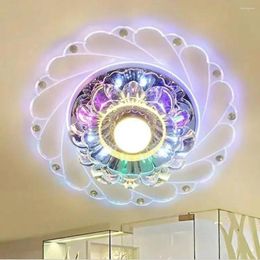 Plafonniers lampe en cristal RGB Led pour chambre salon décoration appareil ménager année de noël décor esthétique anneau lumière