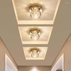 Luces de techo de cristal LED para pasillo, lámparas doradas modernas, accesorios de iluminación para porche, sala de estar, pasillo, pasillo hacia abajo