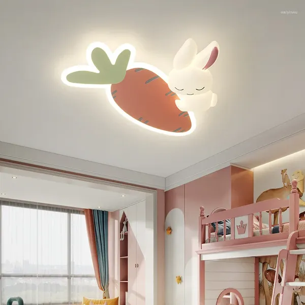 Luces de techo Lámparas lindas Little Boy Girl Dormitorio Decoración Lámpara Moderna Minimalista Dibujos animados Habitación de bebé Niños