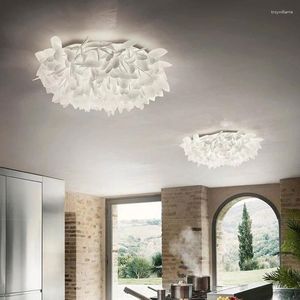 Plafonniers Dimmable Télécommande Moderne LED Lumière Nordique Romantique Fleur Pétale Lampe Pour Salon Salle À Manger Décoration