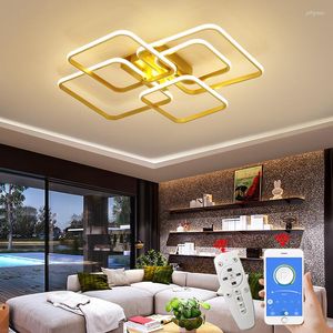 Plafondlampen dimmen van goud moderne led voor woonkamer slaapkamer binnen verlichtingslamp AC90-260V