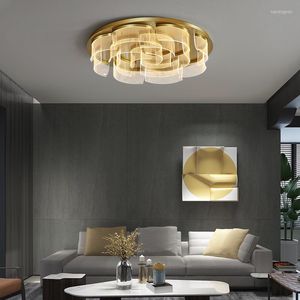 Plafondlampen dineren woonkamer led lamp creatief ronde lichtgeleider armaturen studie slaapkamer indoor goud postmodern paneel