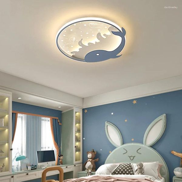 Plafonniers Dauphin LED Lumière Pour Chambre D'enfants Bébé Garçon Chambre Lampe Lustre Chambre Enfant Baleine Lustre