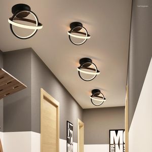 Plafonniers livraison directe D25cm lampe à LED luminaire moderne montage en Surface couloir lumière pour la décoration intérieure balcon or/noir/blanc