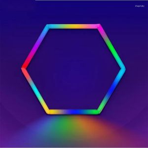 Plafonniers E-top 2023 Hexagon RGB Light Cool KTV Éclairage Lampes décoratives Tube LED