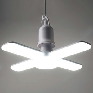 Plafonniers E27 48W Led Ampoule Lampe Ventilateur Mini Lame Pliable Angle Réglable Pour La Maison Garage Éclairage En Stock