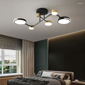 Plafonniers Économiseur d'énergie-Lustres LED modernes pour salon cuisine chambre cadre en or noir lampe suspendue goutte intérieure