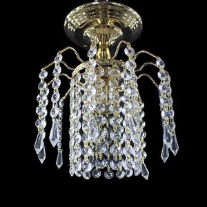 Plafondverlichting Europa Loft Goud Kleur Glas Crystal Luster E27 Plafonnier LED Lamp Classic voor Woonkamer Thuisverlichting