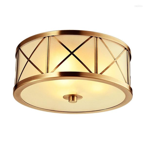 Plafonniers Europe Vrai Laiton Lumière Nordique En Verre Abat-Jour Led Lampe Pour Magasin Résidentiel De Luxe Foyer Décoration Luminaire