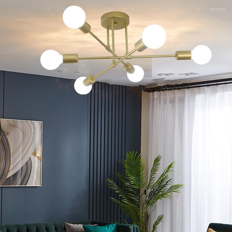 Luces de techo Lámpara europea Arte de personalidad creativa Lámparas de sala de estar Iluminación de dormitorio de estilo industrial minimalista moderno