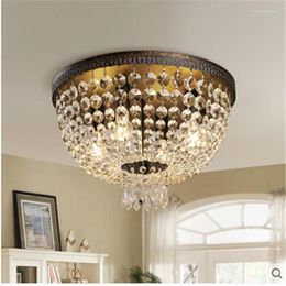 Plafondlampen Europese ronde LED -licht woonkamer sfeervolle kristallen lamp el aisle corridor mantel kamer za8296