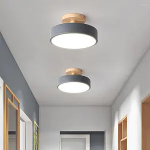 Plafondverlichting spoeling mount licht houten graan modern minimalistisch elegante super heldere woonkamer slaapkamer ronde lamp barmonus huis decora