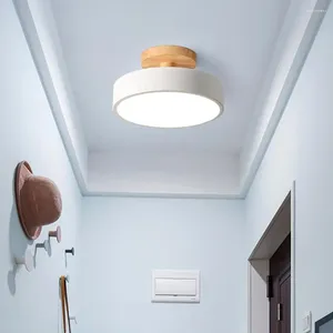 Plafondlampen spoeling mount licht houten graan moderne minimalistische led woonkamer slaapkamer ronde lamp home decoratie