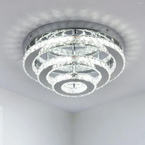 Lautres de plafond Frixchur Chandelier en cristal moderne Light Round Light Flush Mount Chandeliers For Bedrooms Living Salle Cuisine Halway