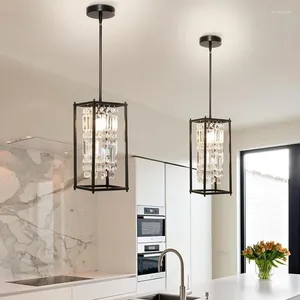 Lautres de plafond Frixchur Pendant Crystal Lamp Luxury lustre pour cuisine îlot de cuisine salle à manger