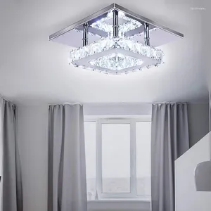 Plafondlampen FRIXCHUR vierkante kroonluchter moderne luxe verlichtingsarmaturen kristal voor woonkamer slaapkamer hal
