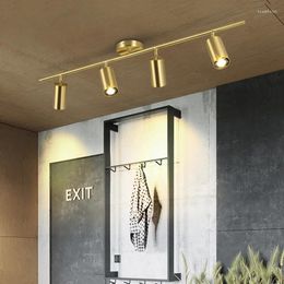 Plafondlampen Fumi Moderne Luxe Gouden Spoorspots Inbouwlamp Woonkamer Muur Gangpad Bar Gu10 Tracking Kit