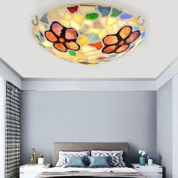 Lautres de plafond lampe en verre Mediterranean Home Luminarias décor pour loft salon chambre lustres luminaires légers d'éclairage de cuisine