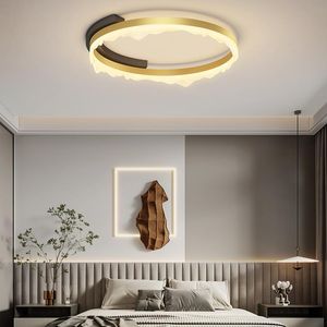 Plafondverlichting Goud / wit Moderne LED voor Woonkamer Slaapkamer Ring Restaurant Keuken Chandeleir Lampara Techo-armaturen