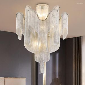 Plafondlampen GPD Moderne kroonluchter kristallamp Grote Tassel Design Lighting voor woonkamer Villa Trap Kroonluchters