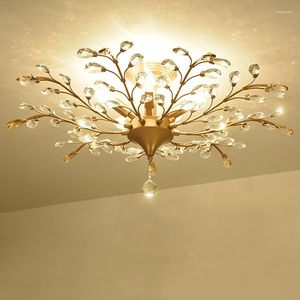 Plafondlampen GPD Moderne LED Crystal Lamp voor El Villa Living Eetkamer Slaapkamer Keuken AMERIKAANSE VINTAGE Decor Warme lustrit