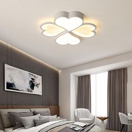 Plafonniers coeur chambre lumière moderne Simple personnalité mariage toit-éclairage chambre d'enfants ton Variable chaud