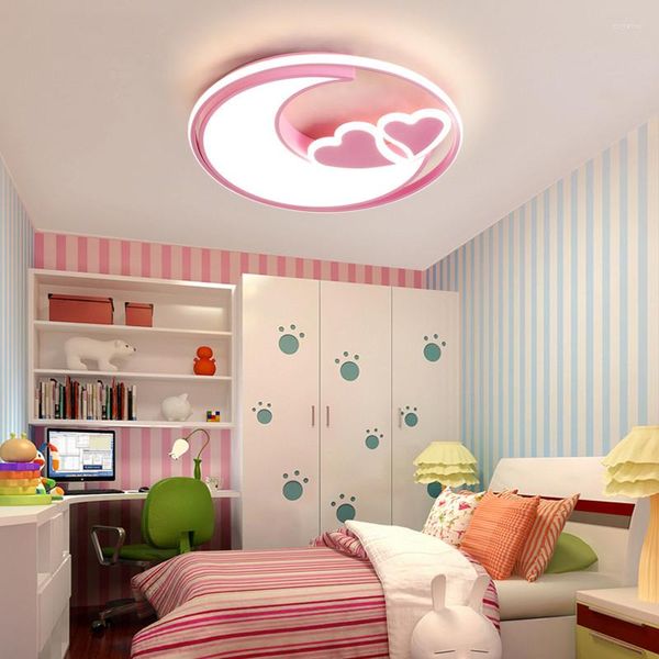 Luces de techo en forma de corazón para habitación de niñas, luz de dormitorio para niños, lámpara para niña, princesa infantil