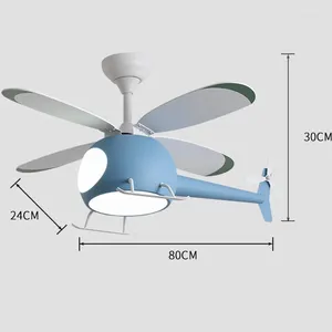 Plafonniers hélicoptère ventilateur d'avion moderne avec lumière LED lustres pour enfants ventilateurs lampe rétro-éclairé lustre éclairage