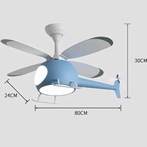 Plafonniers hélicoptère ventilateur d'avion moderne avec lumière LED lustres pour enfants ventilateurs lampe rétro-éclairé lustre éclairage