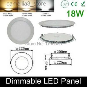 Luces de techo Panel de luz LED regulable de 18W de alta calidad LED redondo Lámparas empotradas en el techo 4000K para lámpara de luminaria de baño Q231012