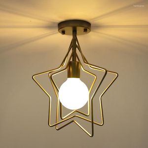 Plafondlampen homhi gouden ster moderne led lichtlamp voor kamer woondecoratie ijzer lampy sufitowe gangen hzl-005