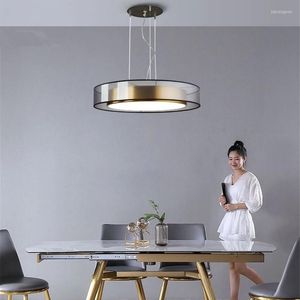 Loucles de plafond Éclairage intérieur lampe LED de luxe Pendre le pendentif en métal moderne Copper Dining Live Room Kitchen Island LAX