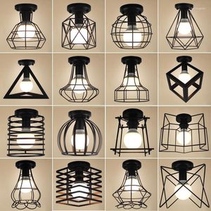 Plafondlampen industrieel licht zwart smeedijzeren vintage verlichtingsarmaturen voor gang gangpad keuken balkon veranda el retro lamp