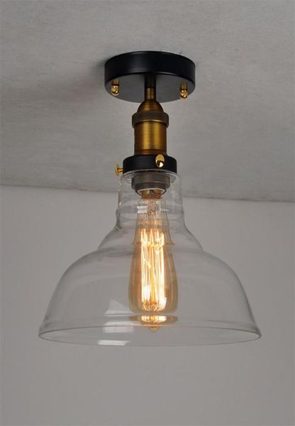 Plafonniers Lampe en verre vintage industrielle rétro Loft E27 LED Salle à manger Vestiaire Balcon Couloir Porche Light3756223