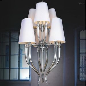 Plafonniers IPE Cavalli Brunilde Pendentif Lustre Éclairage Blanc Pour Hall Salon Moderne