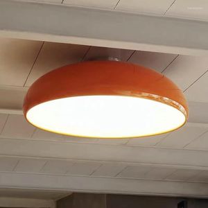 Luces de techo Moda italiana Lámpara naranja Dormitorio nórdico Aluminio Estilo minimalista moderno Decoración de la sala de estar