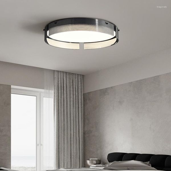Luces de techo Minimalista italiano Dormitorio de gama alta Luz Moderna Sala de estar creativa Comedor Estudio Arte Lámparas de vidrio