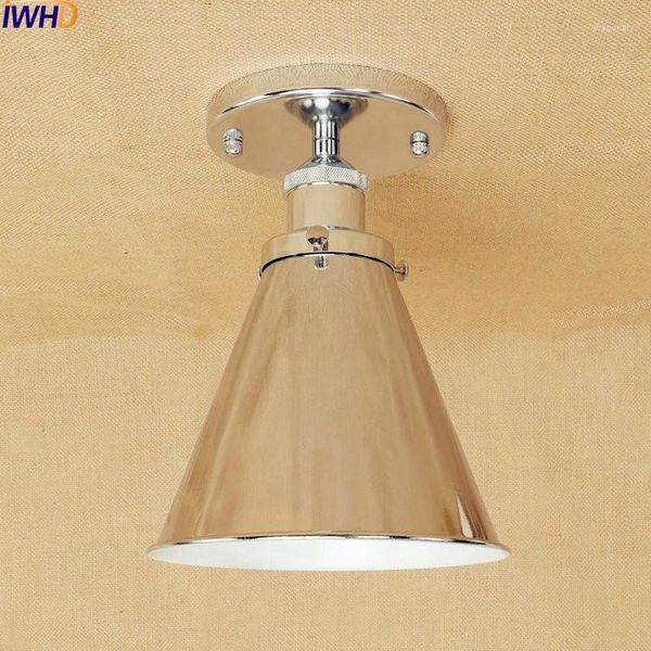 Plafonniers IWHD Plafonnier LED Luminaires Couloir Vintage Edison Industrial Home Lighting